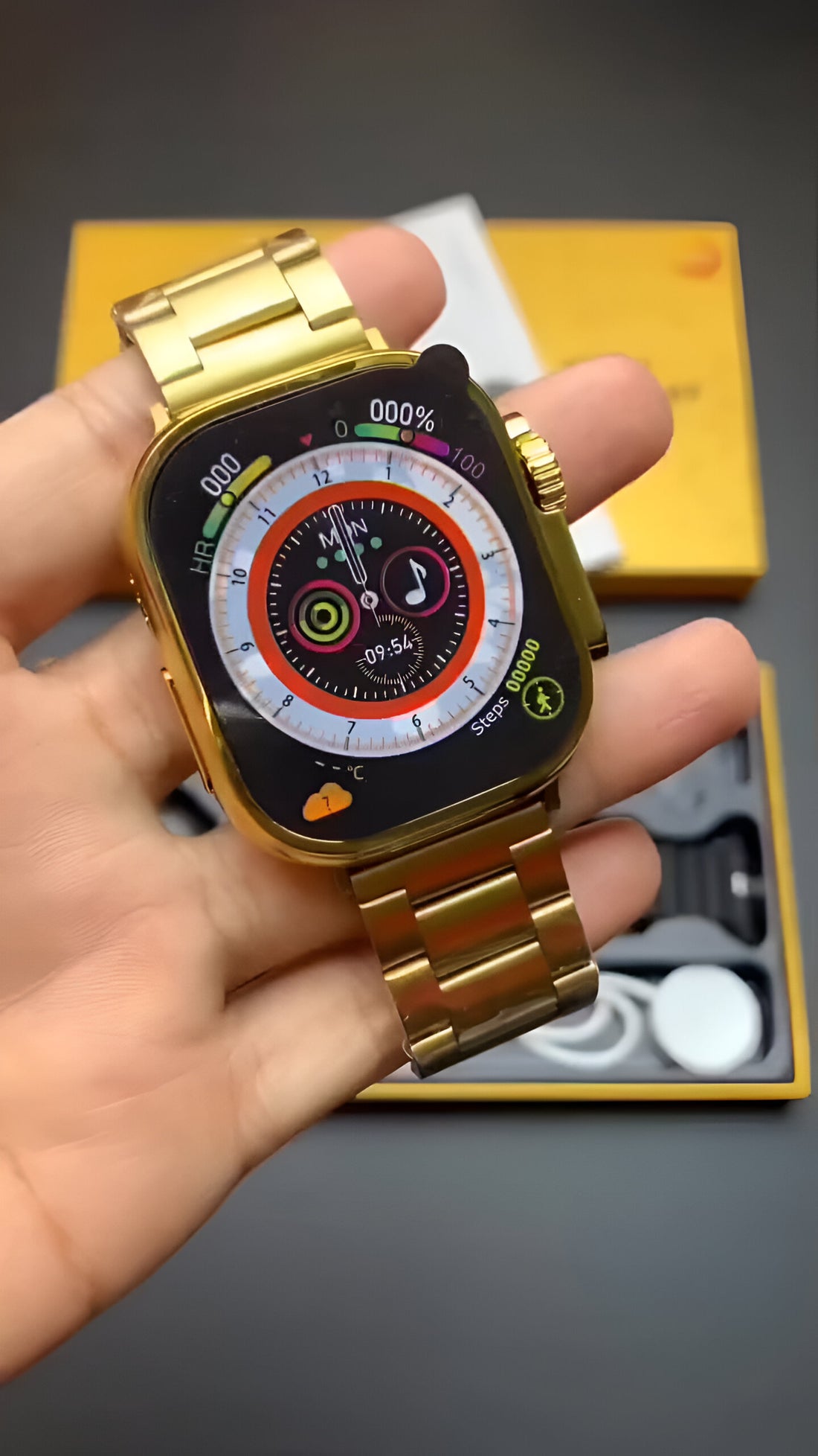 Hk9 Ultra Golden Smart Watch